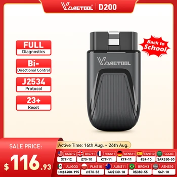 VDIAGTOOL D200 Scanner Diagnostico Auto OBD2 con Assistenza AI, Test Bidirezionale J2534 per Sistema Completo, 26+ Reset, Aggiornamenti Gratuiti a Vita FCA（Disponibile in Europa）