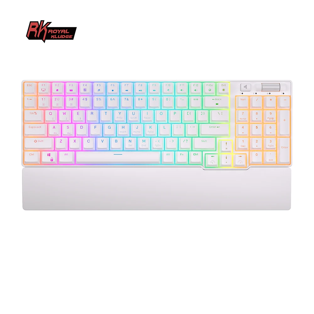Фото RK ROYAL KLUDGE RK96 RGB Три режима BT5.0/2,4G/USB-C Горячая замена механическая клавиатура 96 клавиш Bluetooth Беспроводная игровая клавиатура №1