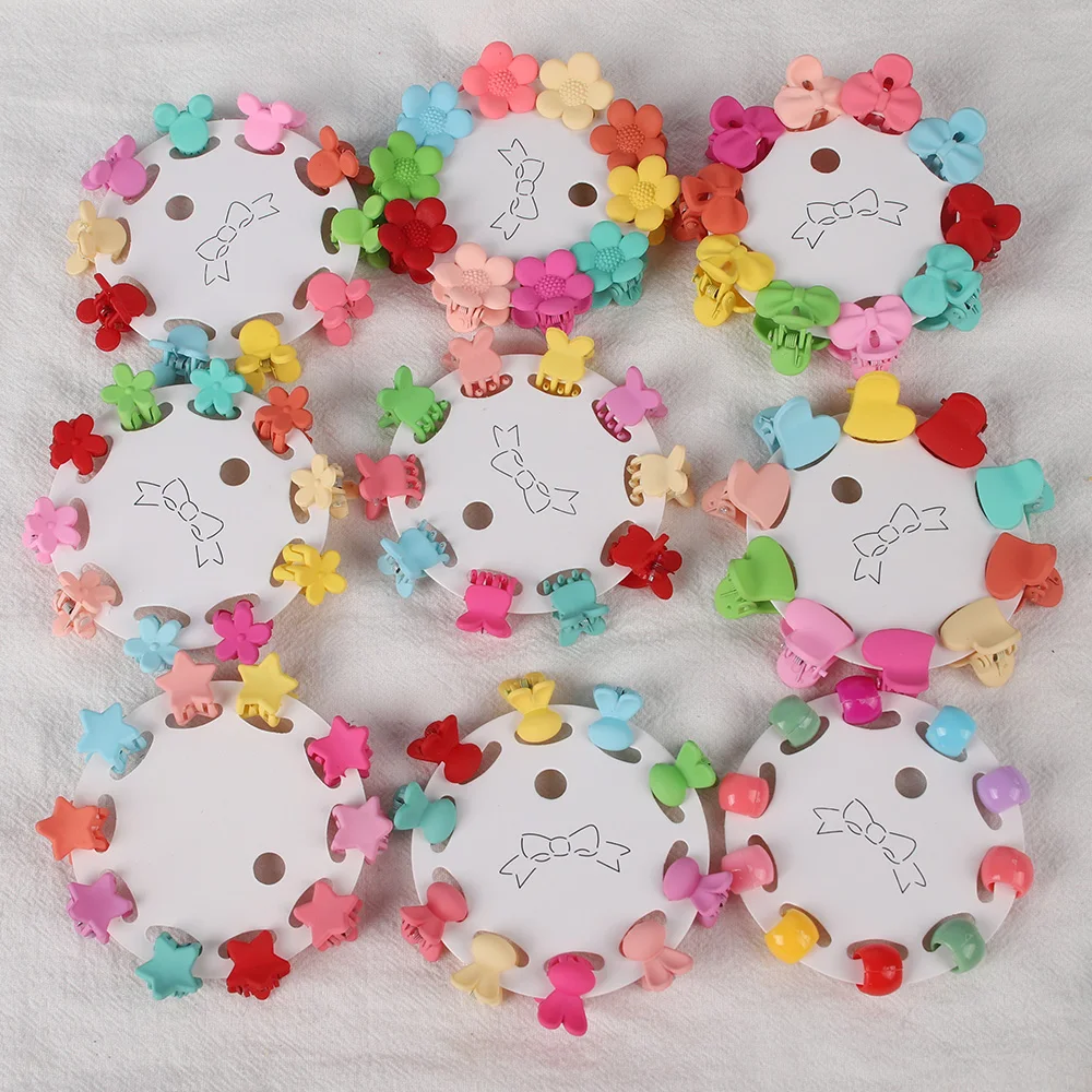 10PCS Candy Flower Star Small Crab Hair Claw Clips Girls Children Cute Mini Mickey Crown Hairpins Kids Hair Accessories Set Gift winter children s snow boots fashion boys hiking steel claw non slip wear resistant kids sneakers size 31 40