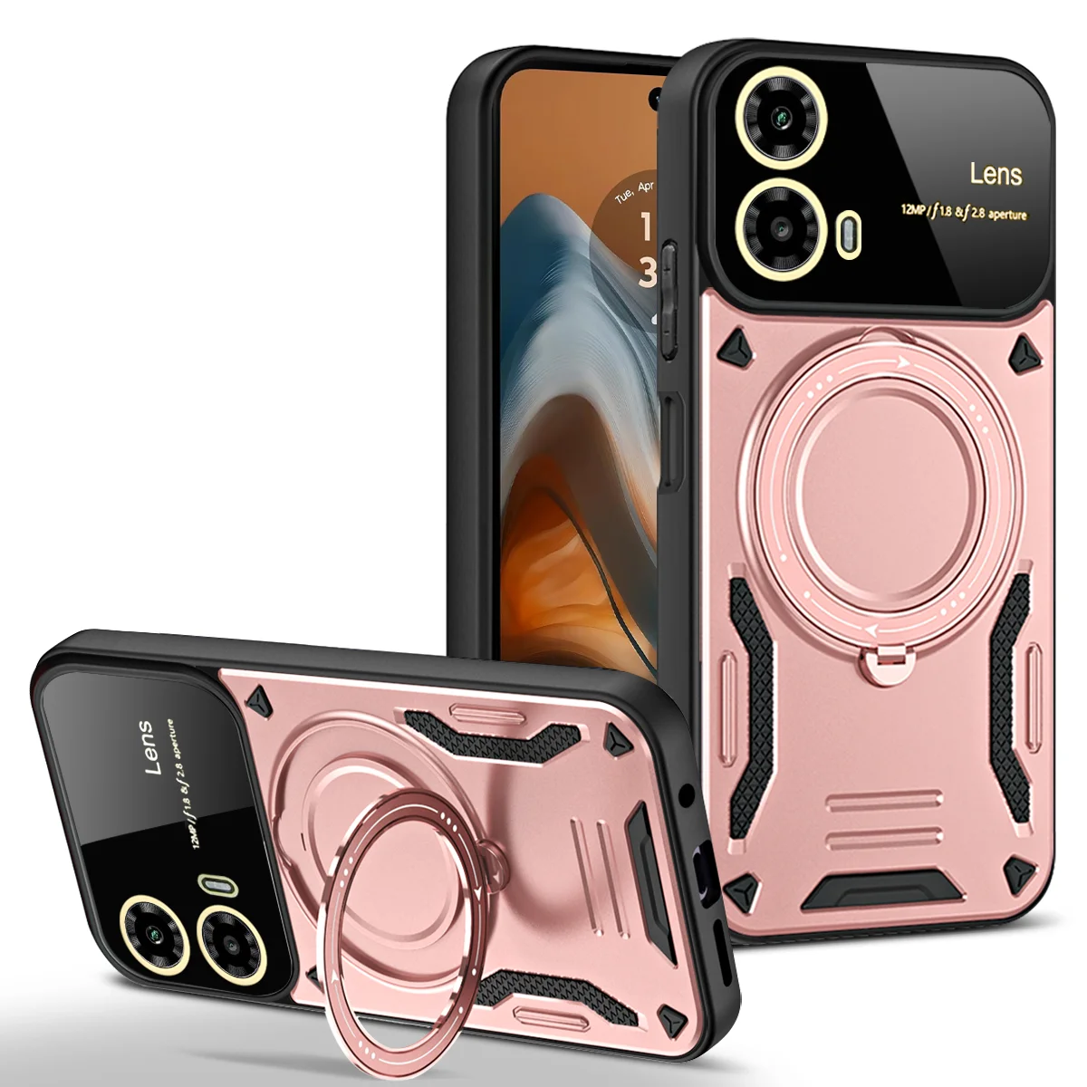 Enhanced Magnetic Stand Military Grade Shockproof Armor Case with Magsafe Compatibility