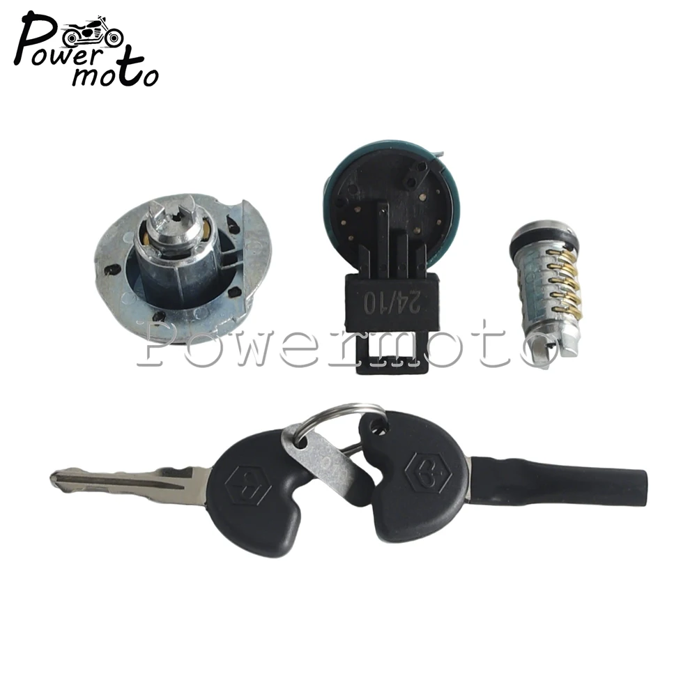 100% 새로운 완전한 점화 스위치 잠금 세트 안정적인 성능 VESPA ET2 ET4 50CC 용 높은 신뢰성 직접 교체