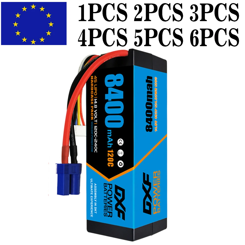 

DXF 4S Lipo Battery 14.8V 120C 8400mAh Lipo Battery with EC5 Plug Hardcase Battery For RC Car Boat Truck Airplane UAV RACING