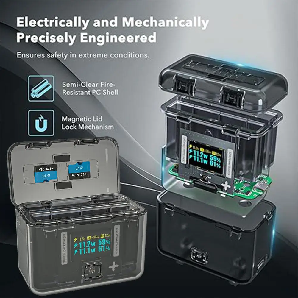 액션 카메라용 배터리 충전기 박스, 듀얼 채널 배터리 충전 박스, 고속 충전, OLED 디스플레이 카메라 액세서리, Insta360 X4