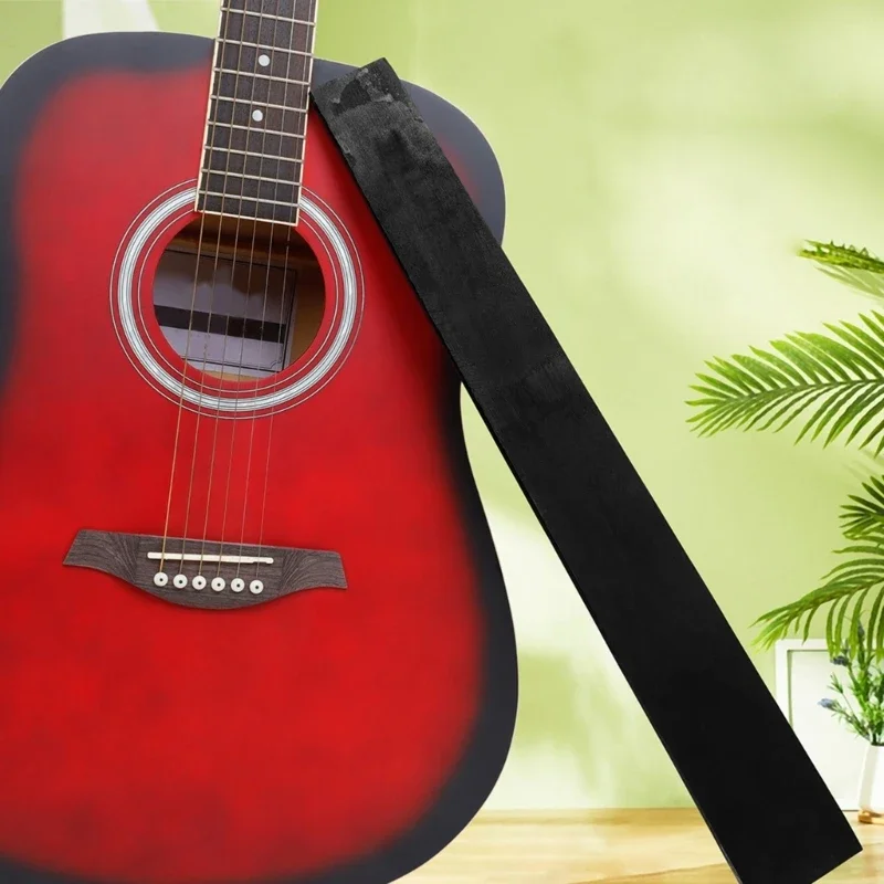 

High Hardness Guitar Fingerboard Replacement Acoustic Guitar Finger Plate Unslotted Blank Ebony Fretboard Durable