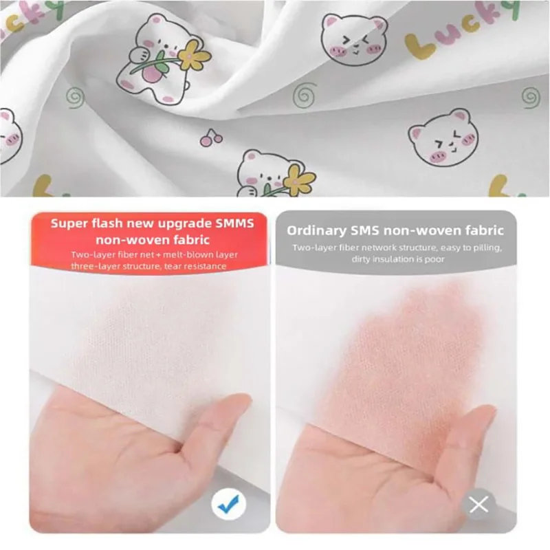Disposable Bed Sheet Set, Duvet Cover Pillowcase Quilt Cover for Single or Double Bed Easy to Clean(Printed)