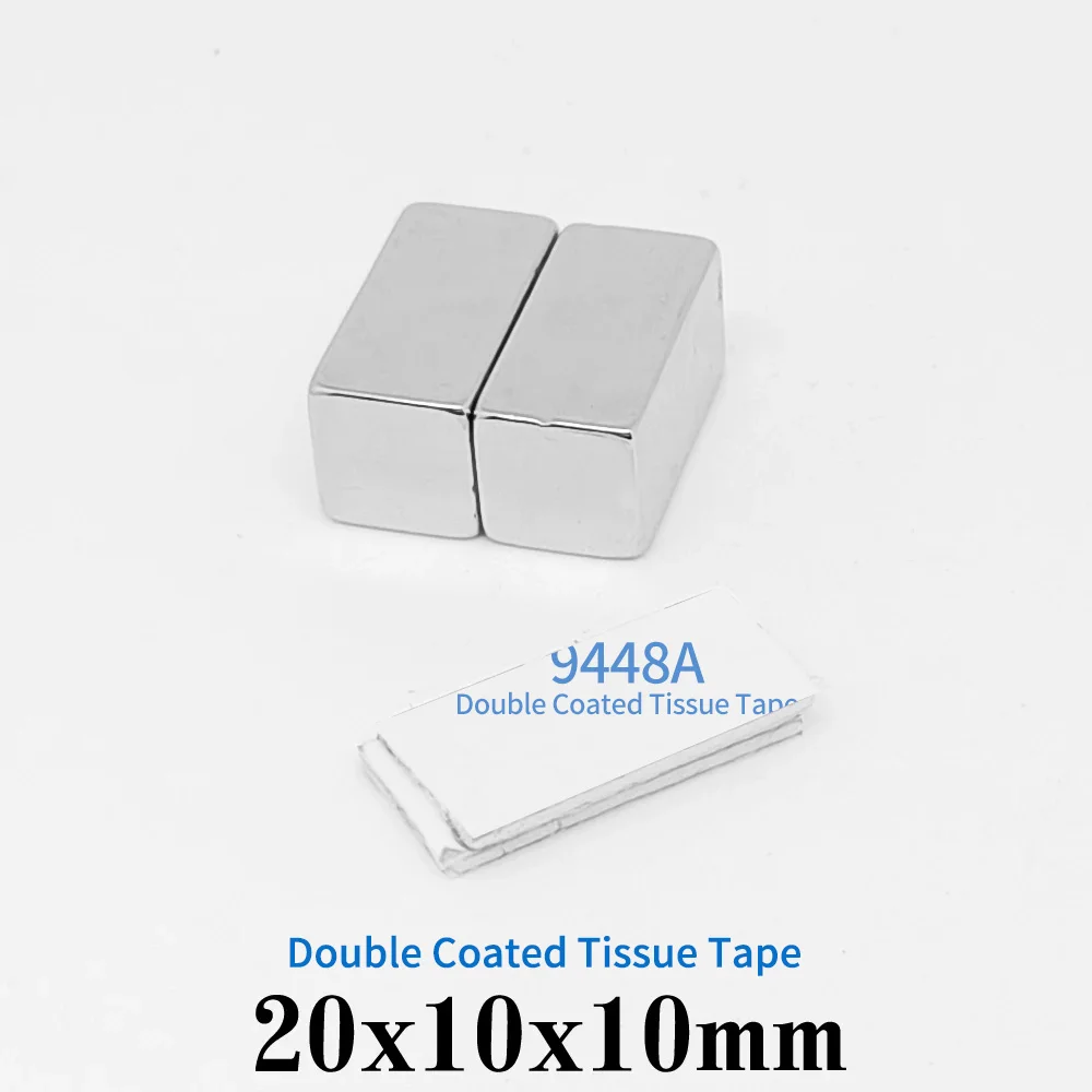 1/2/5/10/15/20/30 Pz 20X10X10 Blocco Potenti Magneti Potenti Con 3M Autoadesivo 20X10X10Mm Foglio Magnete Terre Rare 20*10*10