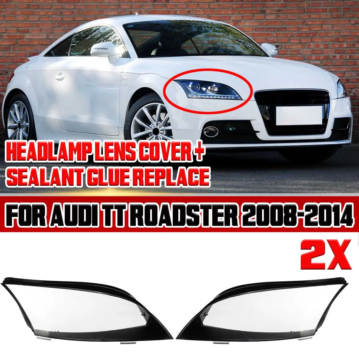 Für Audi TT Roadster 2008 2009 2010 2011 2012 2013 2014 Scheinwerfer  Abdeckung Objektiv Transparent Lampenschirm Scheinwerfer Shell Plexiglas -  AliExpress