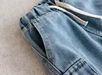 Short Cargo en Denim pour enfants garçons de 2 à 8 ans, bas en jean décontracté, taille élastique, vêtements d'extérieur pour enfants, 2026 3