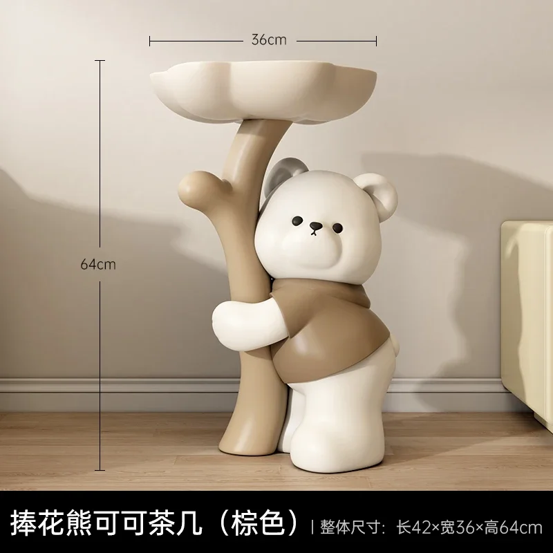 thumbnail image 1 of Muebles de dibujos animados de oso rosa, estatua de mesa de té, decoración de suelo, mueble de TV de lujo para sala de estar, sofá, escultura de esquina, regalo ornamental, 1 of 4