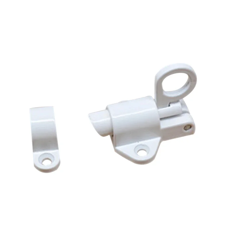 Door Latch Automatic Door Bolt Latch Home Window Gate Security Pull Ring Spring Bounce Aluminum