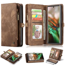 Funda de cuero PU con tapa trasera magnética para Samsung Galaxy S23 S22 S21 FE Plus Ultra Note 20 A72 A52 A32 A12