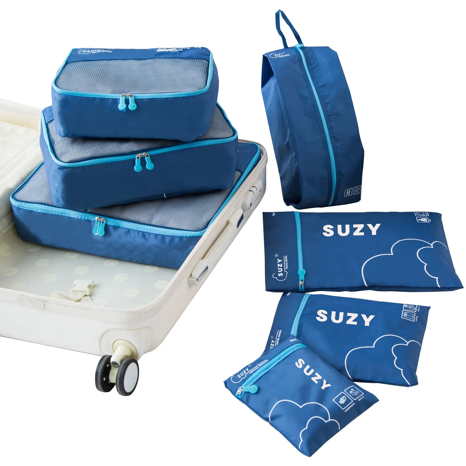 7-Piece Travel Organizer Set for Luggage and Suitcase Packing