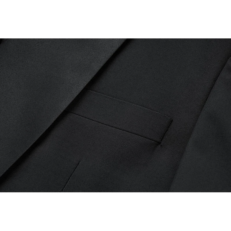 Shenrun Men Tuxedos Slim Fit Fashion Big Shawl Lapel Suit Jacket Black Wedding Groom Prom Costume Party Single Breasted 1 Button