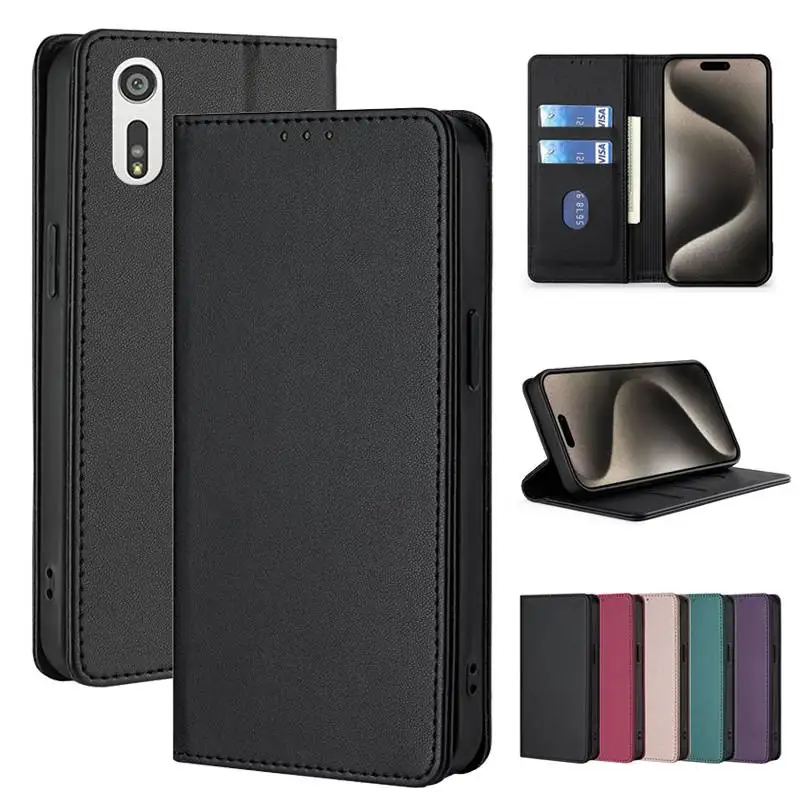 Phone Case Leather Phone Case Phone Protector Cover Magnetic Case PU Leather Wallet Phone Case for Sony Xperia Pro Ace 1 5 8 10 20 II I III IV VI Lite PLus Flip Cover Magnetic With Picture Frame
