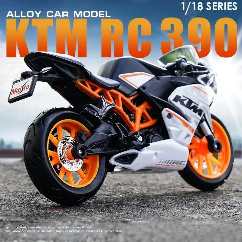 

Новая продукция Maisto 1:18 KTM RC 390, оригинальная Авторизованная модель мотоцикла из сплава, модель игрушечного автомобиля, демонстрация подарков B349