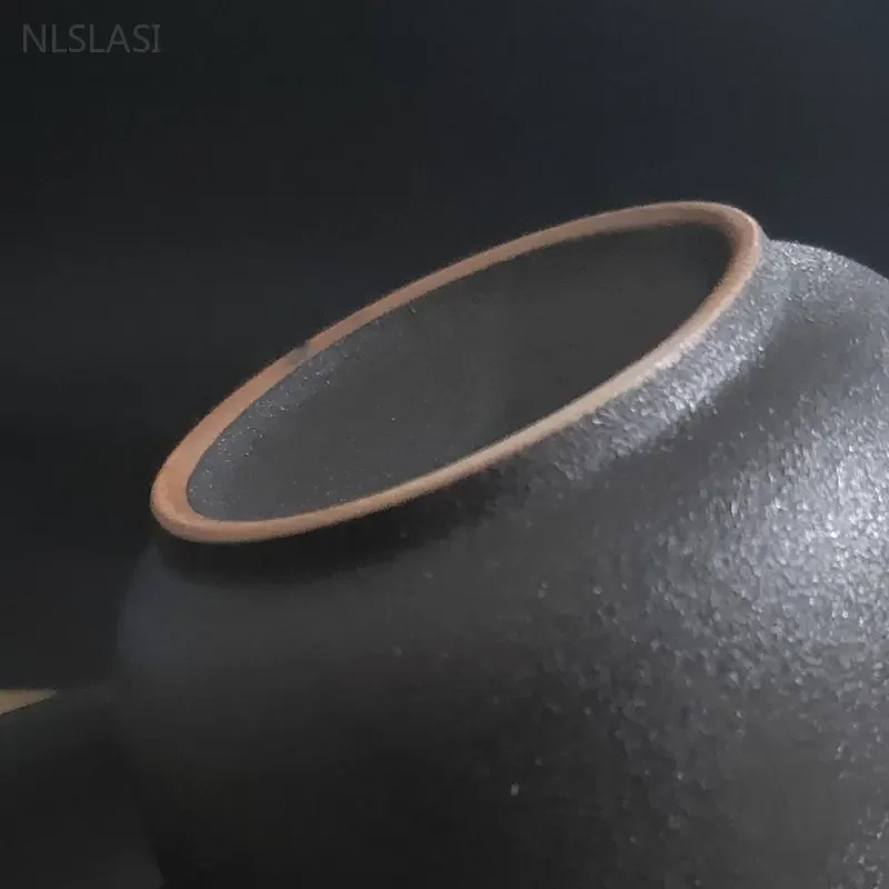 150ml Black Ceramics Gaiwan Teacup Household Handmade Tea Cups with Lid Customize Porcelain Teaware Portable Tea Infuser