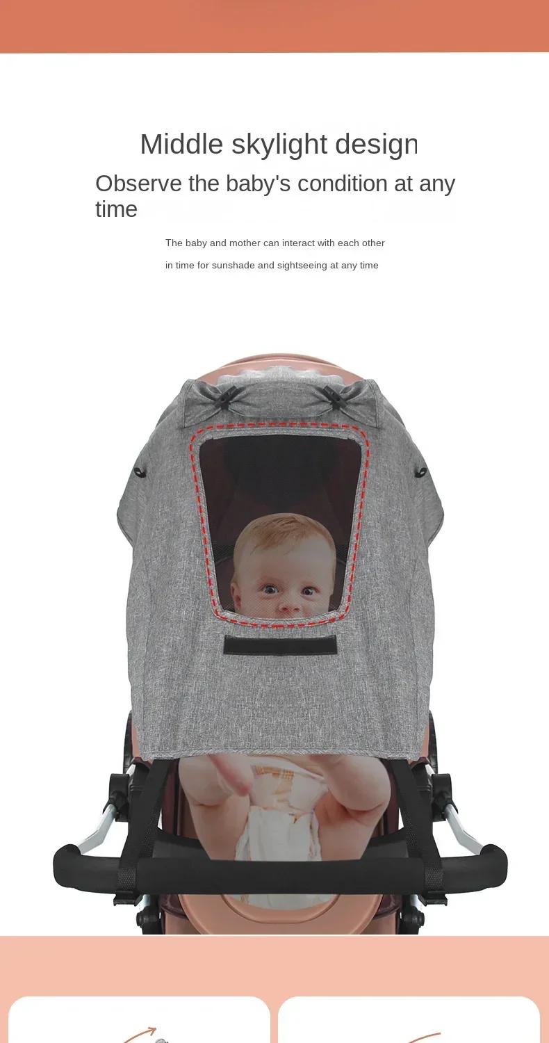 Description Picture 5 of itemUniversal Baby Stroller Accessories Sun Shade UV Protection Sunshade Carriage Canopy Cover for Prams Infants Car Seat Sun Visor