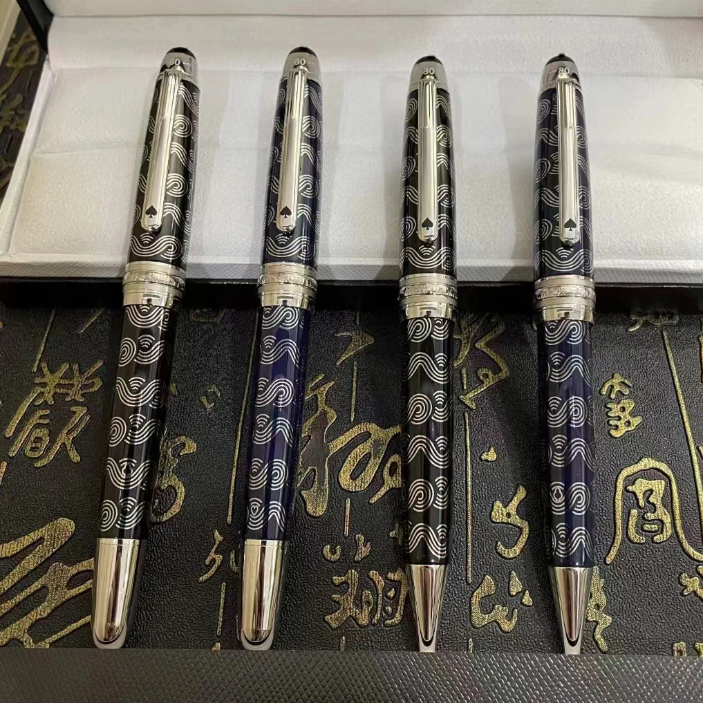 

2022 metal Mb Monte Travel around the world in 80 days Pilot Roller poker spades flower Blanc Ink Pen GIFT no box