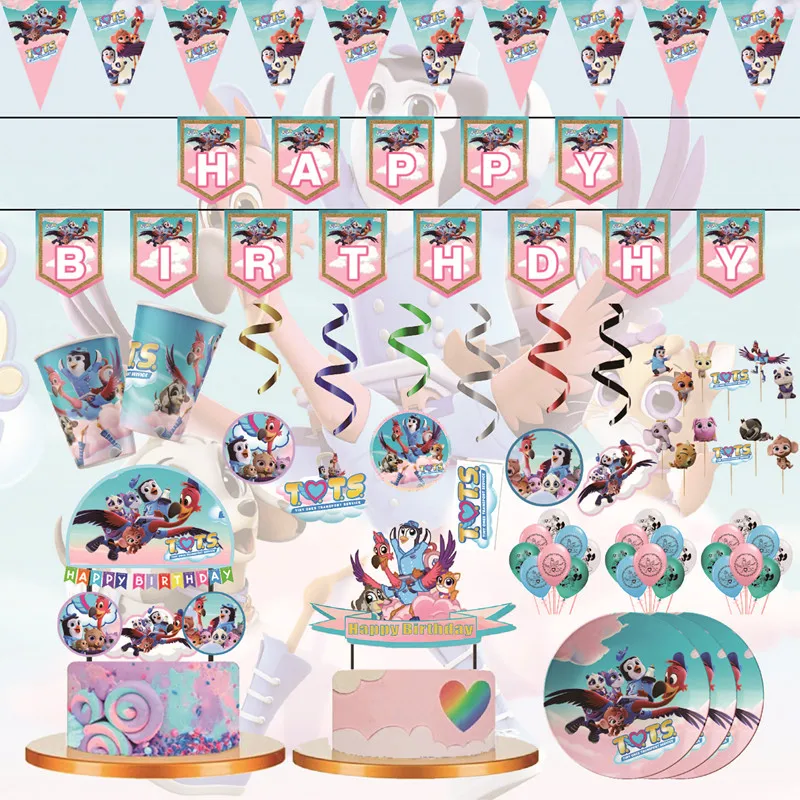 

Junior T.O.T.S Themed Birthday Party Decoration Balloon Banner Set Disposable Cutlery Children's Toy Baby Shower Party Supplies