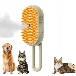 Enhanced Pet Grooming 3-in-1 Electric Spray & Massage Brush (Coffee Handle)