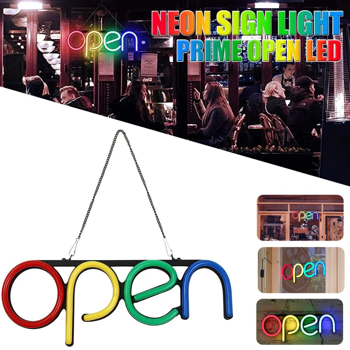 Tubo de Luz Janela da Porta Negócio Aberto Neon Sinal Arte Barra Pub Clube Pendurado Parede Publicidade Lâmpada Decoração Casa Loja Exibição Led 3 Computers & Electronics