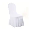 1pc White Thick High Elastic Stretch Chair Cover Wedding Spandex Pleated Skirt Chair Slipcovers for Party Banquet Decoration 5