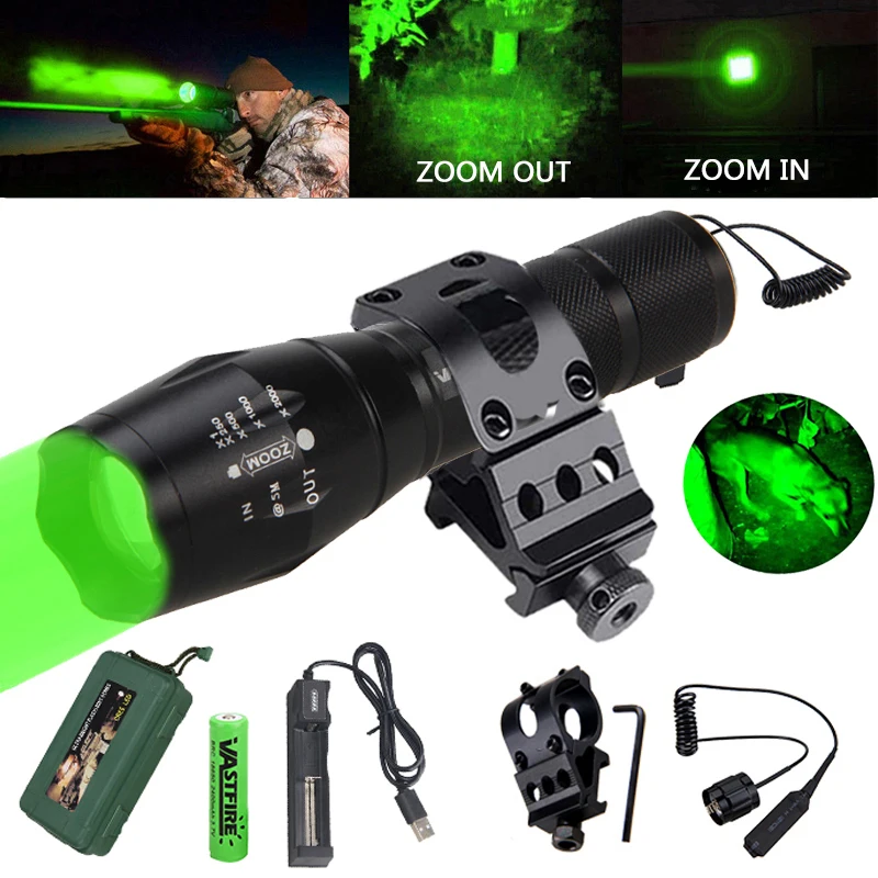 Tactical 5000lm Flashlight 20mm Rail Mount LED Light Torch Hunting Lamp for sale online 