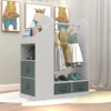 Kids Costume Organizer、 Costume Rack、Kids Armoire、Open Hanging Armoire Closet with Mirror-WHITE 5