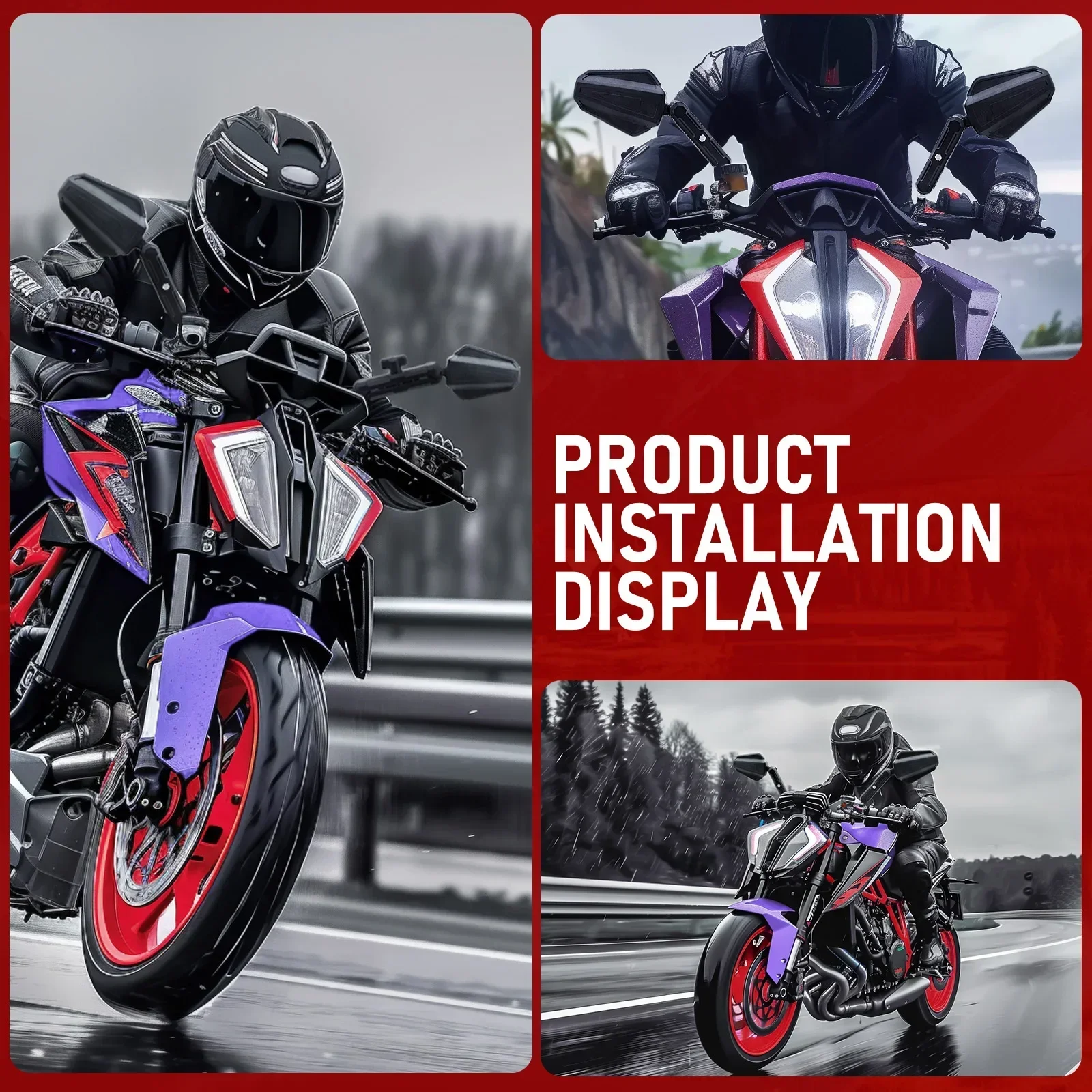 Veidrodis sumontuotas nuotykių motocikle