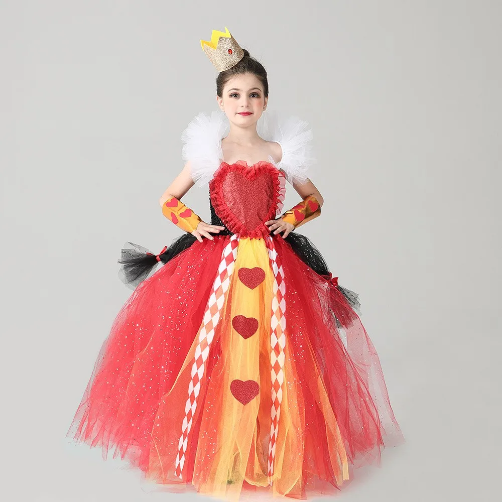 

Black Red Queen Tutu Dress Girls Halloween Cosplay Costume Kid Princess Dress Ankle-length 1-10Y Child Carnival Pageant Birthday