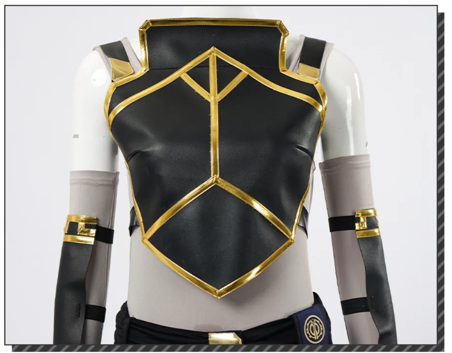 Arcane Vi Black PU Tops Uniform Cosplay Costume