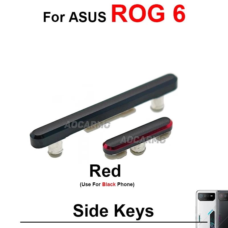 Blue Red Black For ASUS ROG Phone 6 Rog6 Power On OFF Volume Buttons Side Key Replacement Part