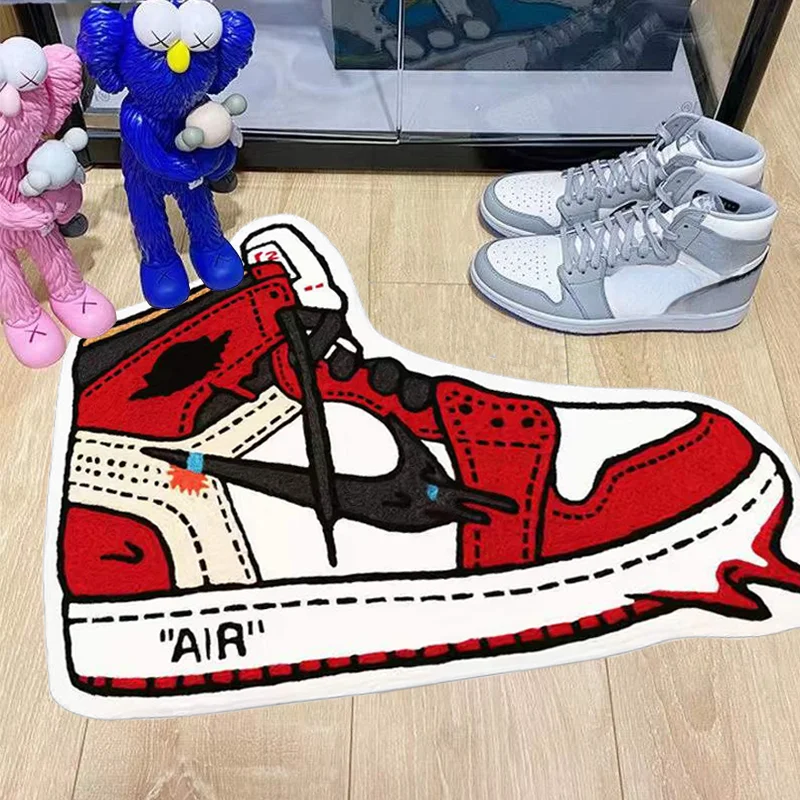 Sneaker Carpet Popular Fashion Rugs Living Room Decoration Bedroom Parlor Children Area Rug Mat Soft Flannel and | Дом и сад