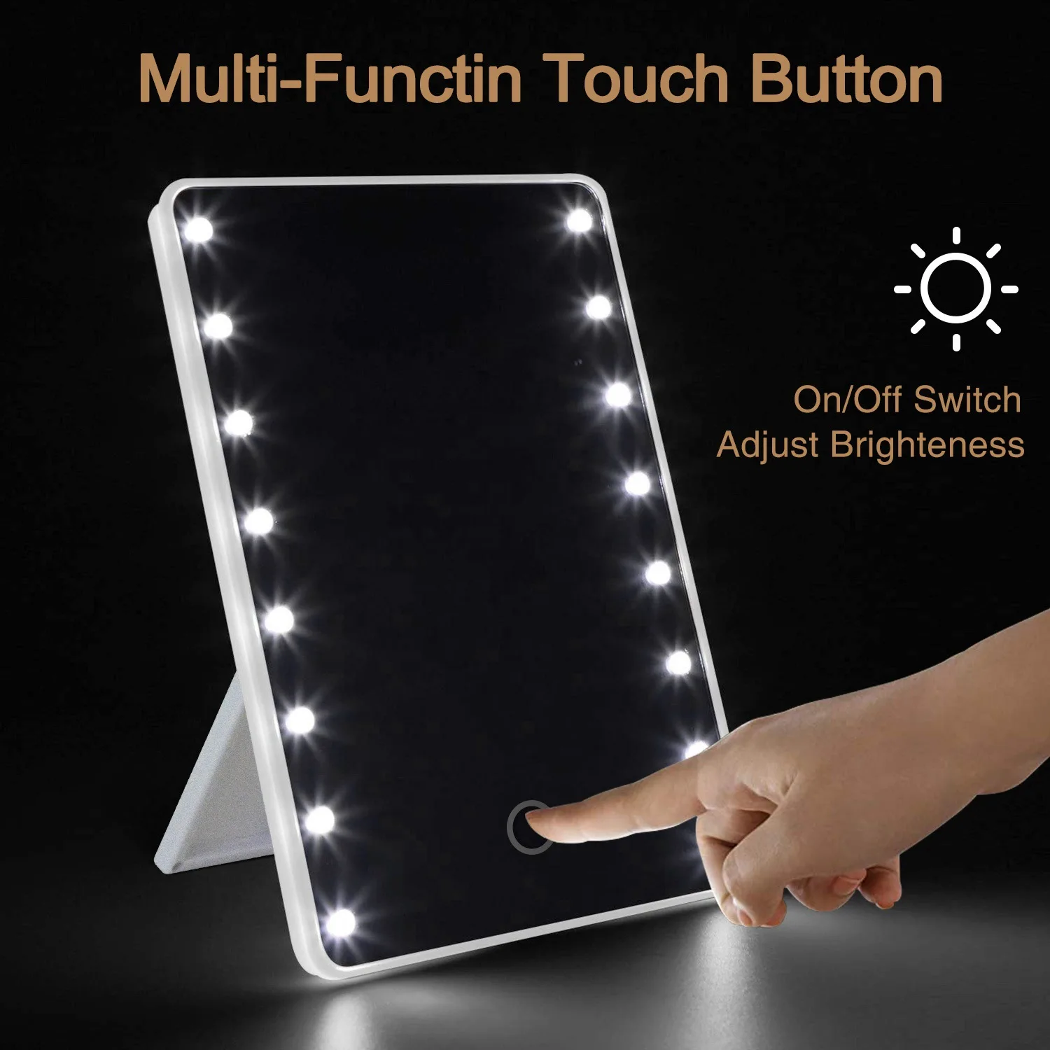 

D2 16 LEDs Makeup Mirror with LED Touch Adjustable Light Cosmetic Mirror Illuminated Vanity Mirror Espejo De Maquillaje De Mesa