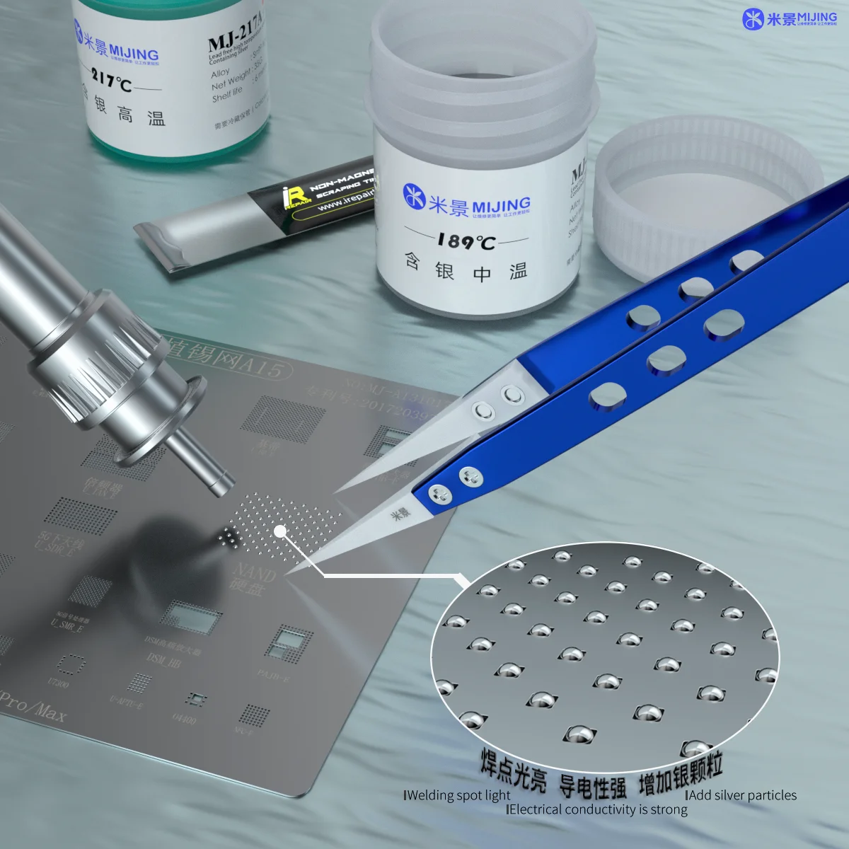 Mijing 138A 189A 217A Containing Silver Solder Tin Paste 138 183 260 degrees Welding Flux Soldering Paste Repair Tools