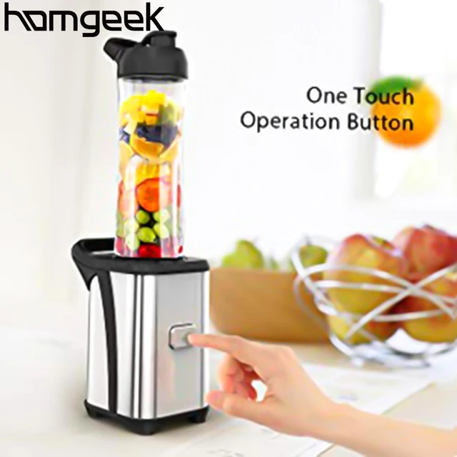 Homgeek Mini 350W Juice Extractor Smoothie Blender with 2 BPA-Free Travel  Cups Detachable Fruit and Vegetable Processor Home Kitchen Fitness Gifts 