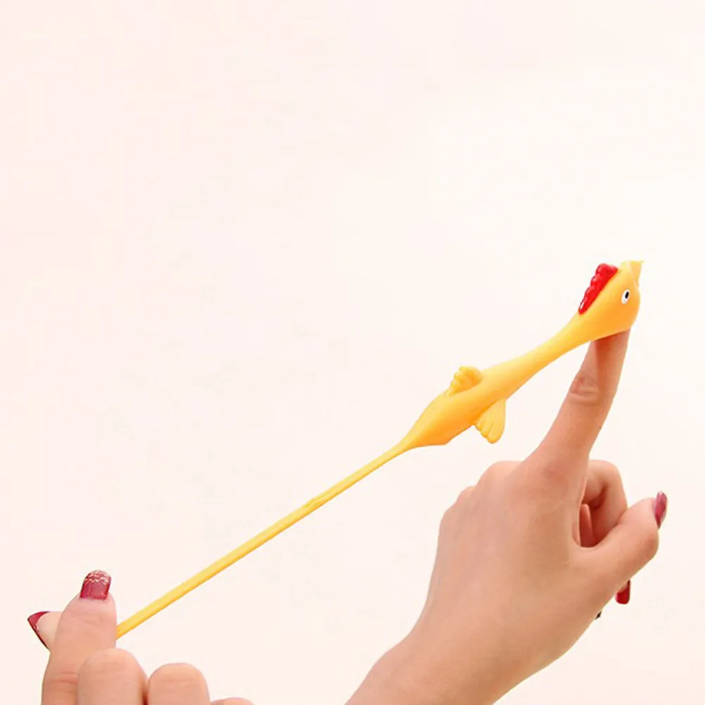 10pcs 새총 치킨 장난감 창의적인 비행 칠면조 장난감 신축성 있는 재미있는 치킨 장난감 어린이를위한 부활절 파티 활동 A