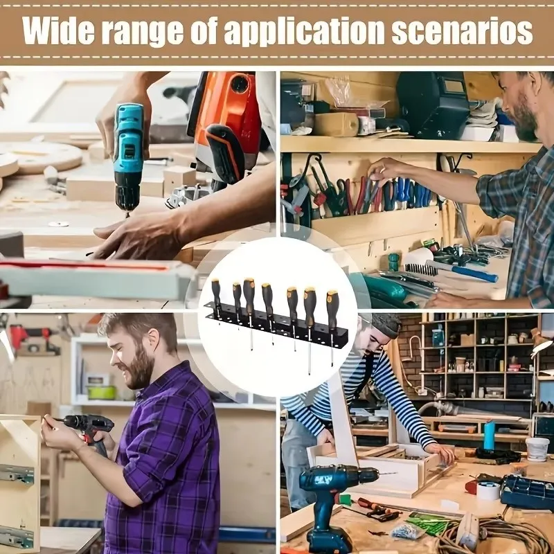 Screwdriver Organizer Tool Organizer Plier Organizer 1PC Screw Storage Box Wall Mounted Heavy Duty Screwdriver Storage Rack Box Tools Pliers Bracket