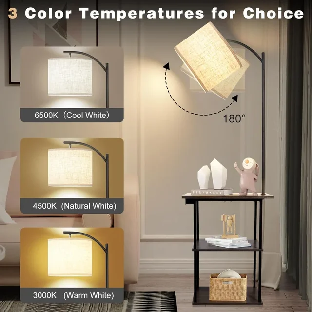 Floor Lamp with Table & Charging Station 3