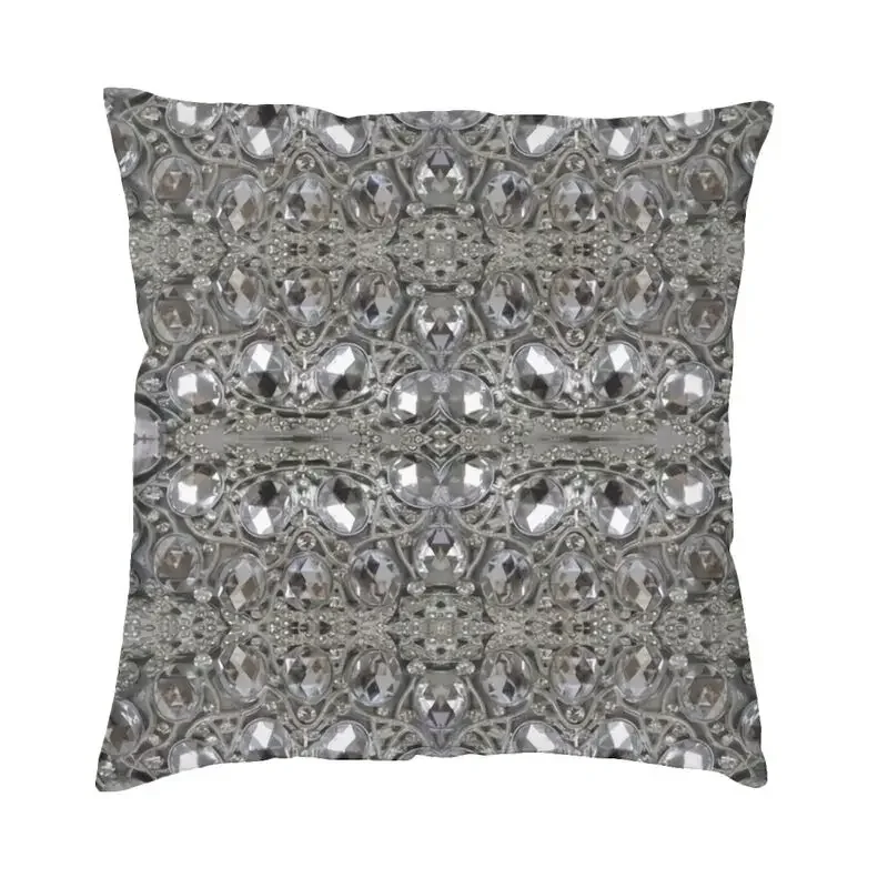 

Trendy Rhinestone Crystal Luxury Throw Pillow Cover Home Decorative 3D Printed Diamonds Jewelry Cushion Covers Sofa Pillowcase