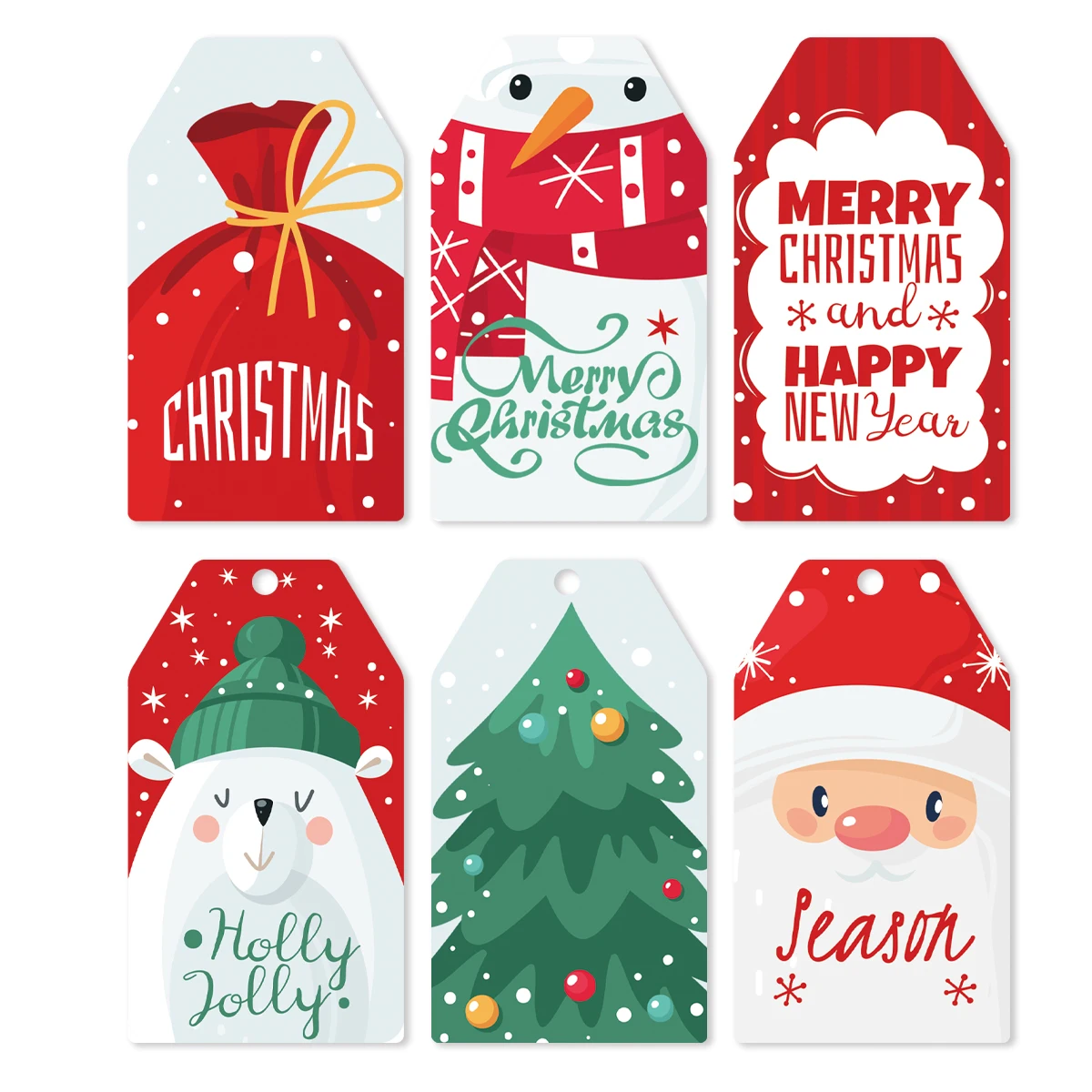 60pcs Christmas Gift Tags Kraft Paper Card elk Santa Tags Label for Xmas DIY Gift Wrapping Hanging Tag new year party Home decor