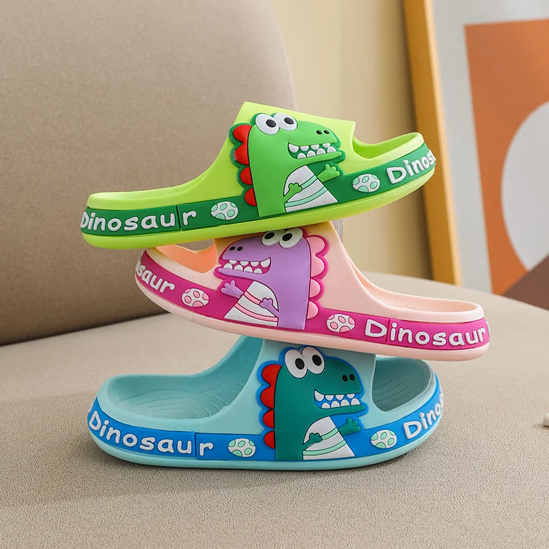 Cute Summer Kids Slippers Dinosaur Children Baby Home Slippers Waterproof Breathable Non-slip Boys Girls Beach Shoe Miaoyoutong extra wide fit children's shoes