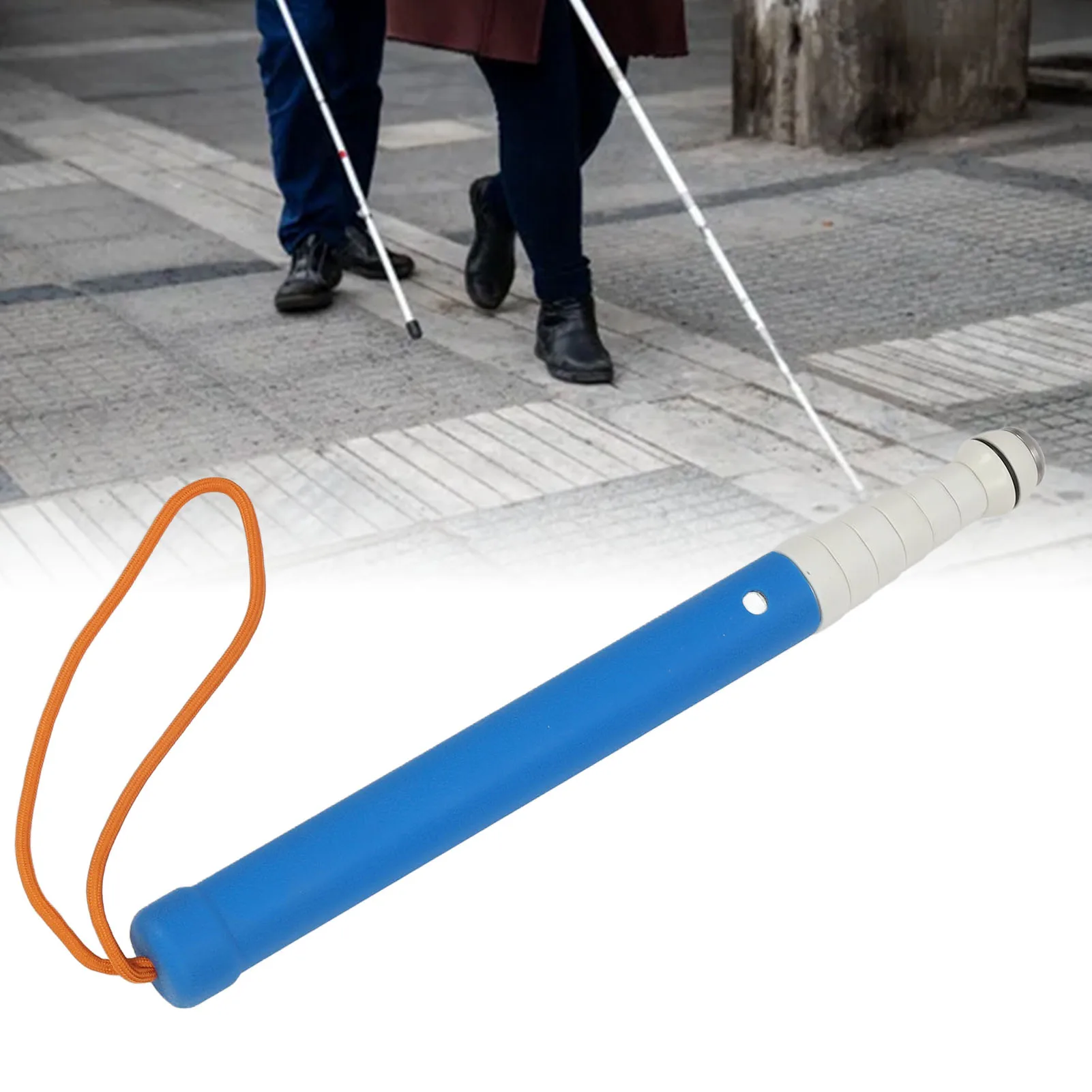 Blind Cane Reflective Titanium Alloy Foldable Easy Grip Lightweight Sturdy for Elderly Vision Impaired People Folding Blind Cane walking cane