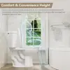 Elongated Corner Toilet 17.2" Height Compact Dual Flush Siphon Flushing White Porcelain 4