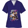 Women's Nursing Clothing High-quality Disney Print Top Accessories Doctors Medical Uniform Hospital Nurse Beauty Salon Scrubs 4
