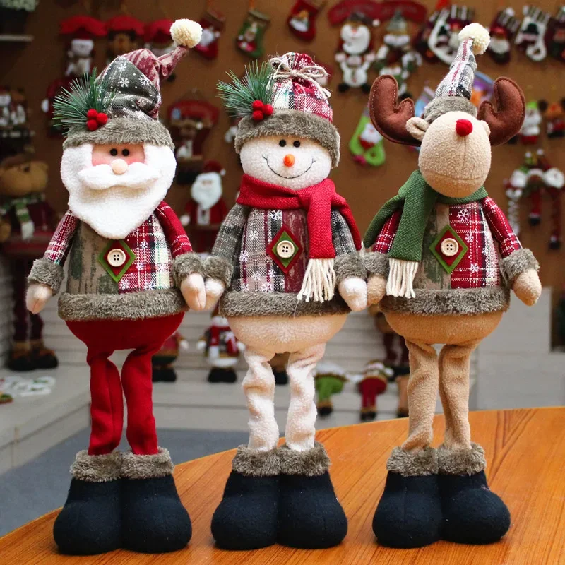 Christmas Doll Decorative Cute Santa Claus Snowsman Reindeer Plush Toys Xmas Tree Decor Merry Christmas Gifts for Kids Children