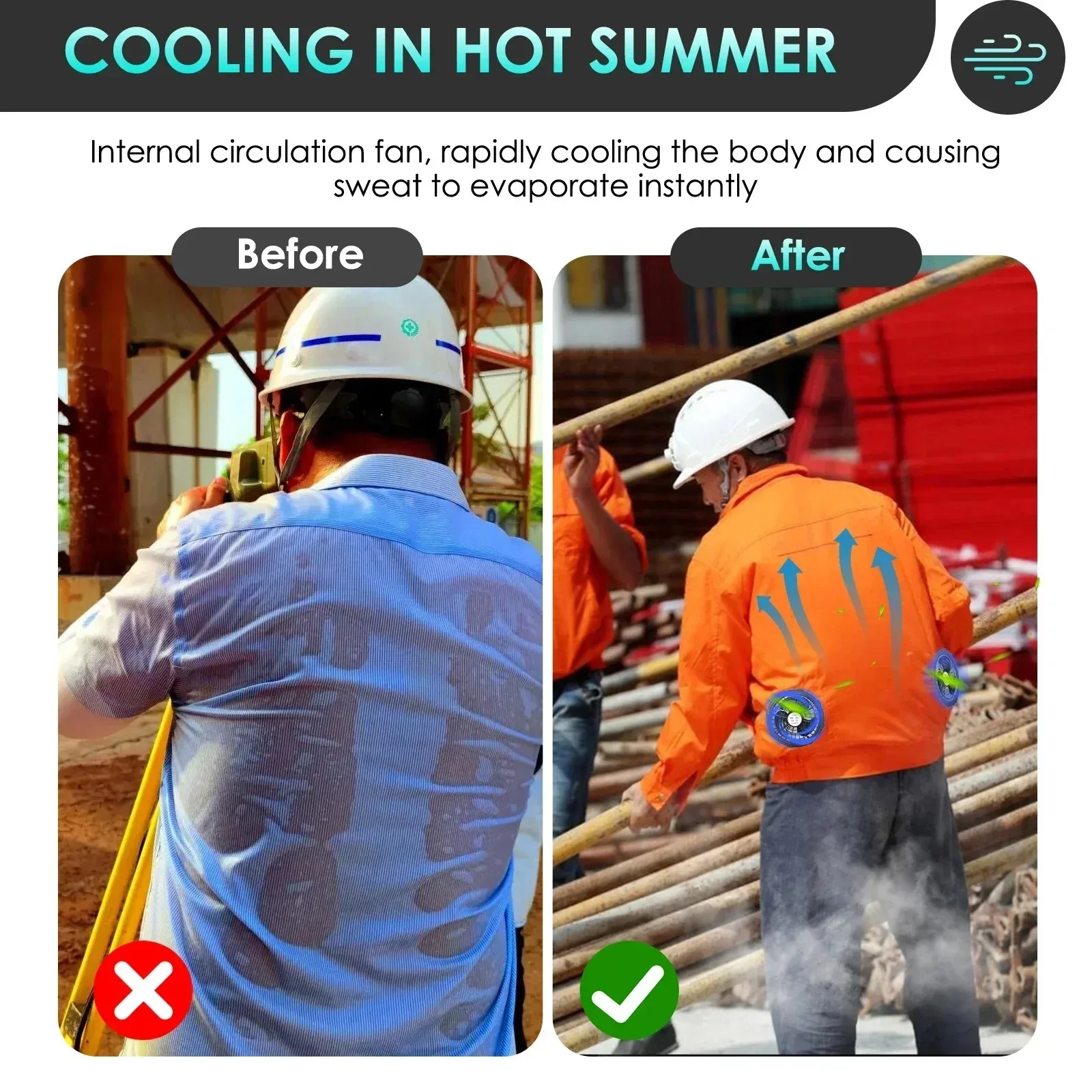 Air Conditioner Vest Cooling Fan 5V or 12V Adjustable Gear High Speed Fan For High Temperature Outdoor Work Fast Cooling DC Fan 2