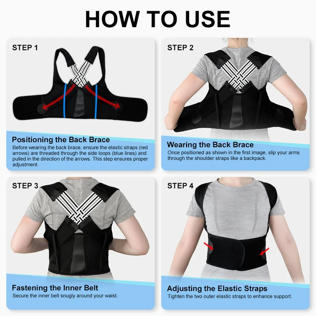 Back Brace Posture Corrector for Women and Men, Shoulder Straightener Adjustable Full Back Support Upper and Lower Waist Belt 6