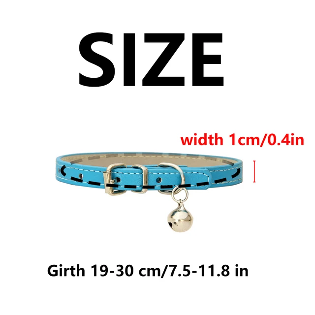 Adjustable PU Leather Cat Collar - Durable, Stylish Pet Collar with Metal Buckle, Soft Padded Design for Small Dogs and cats  - 4