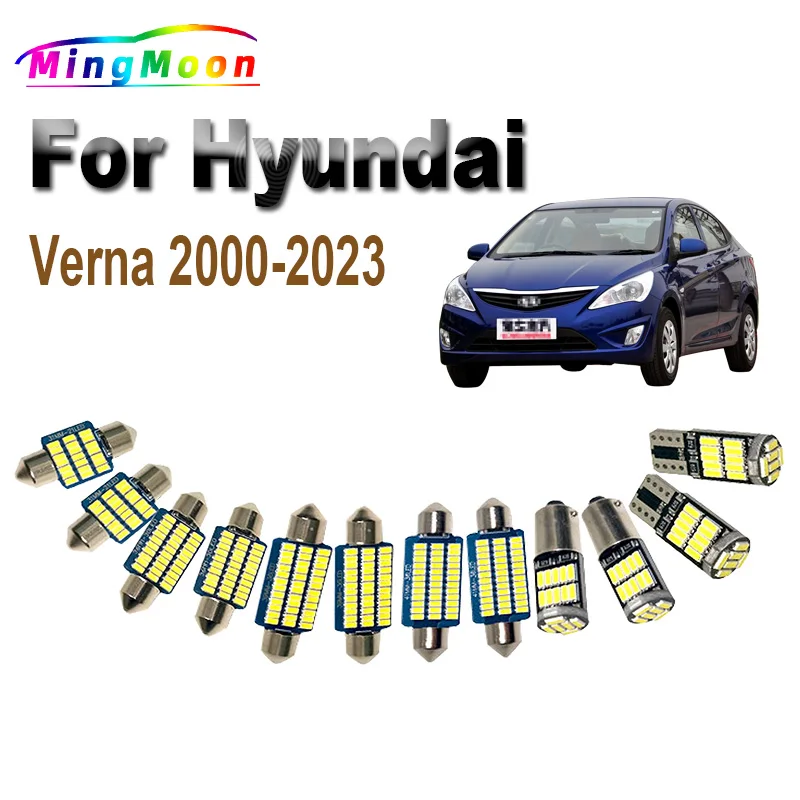 

СВЕТОДИОДНЫЕ Лампы Canbus для Hyundai Verna 2000-2019 2020 2021 2022 2023, комплект для освещения салона, карты, Купола, номерного знака, автомобильные аксессуары